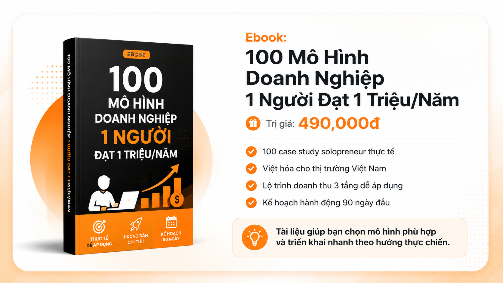 Ebook: 100 Mô Hình Doanh Nghiệp 1 Người Đạt $1 Triệu/Năm